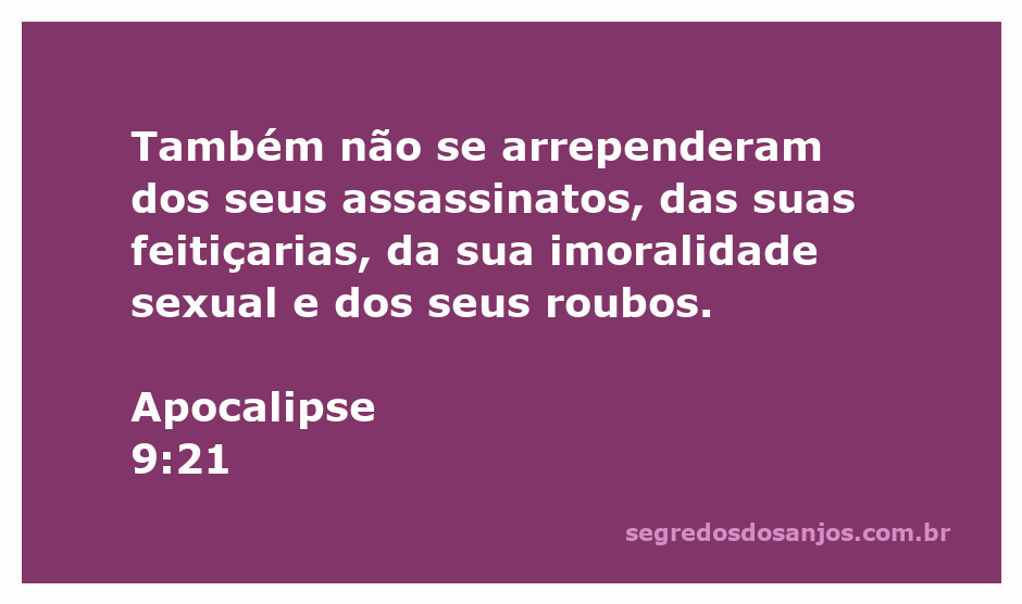 Ilustração que representa a imoralidade e a falta de arrependimento mencionadas em Apocalipse 9:21.