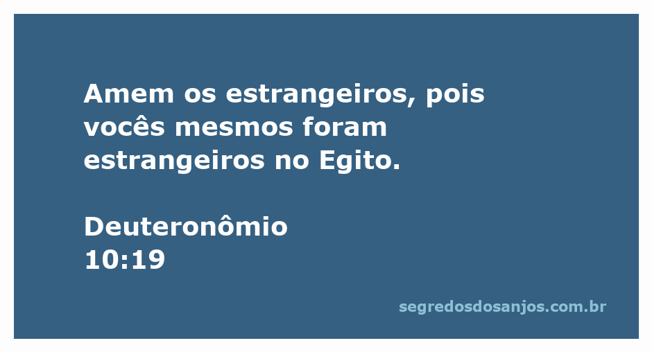 Imagem ilustrativa que representa a mensagem de Deuteronômio 10:19 sobre amar os estrangeiros.