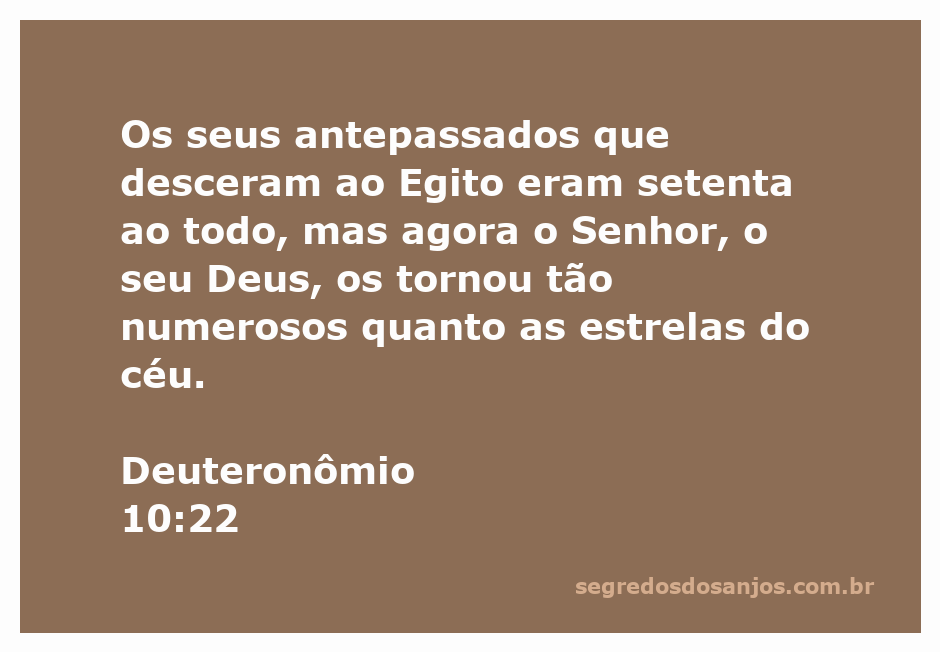 Imagem representativa do versículo Deuteronômio 10:22, mostrando a multiplicação dos descendentes de Israel.