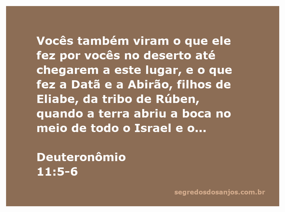 Ilustração da passagem de Deuteronômio 11:5-6, destacando o deserto e a punição de Datã e Abirão.