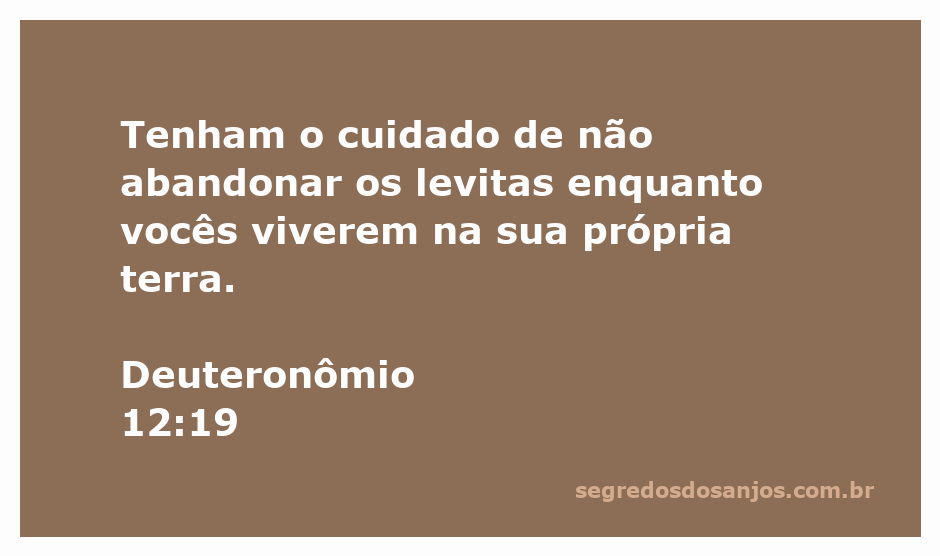 Imagem que representa a proteção e apoio aos levitas conforme Deuteronômio 12:19.