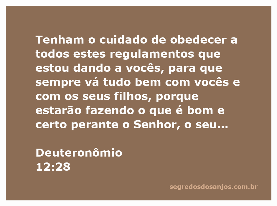 Uma representação visual do versículo Deuteronômio 12:28, destacando a importância da obediência a Deus.