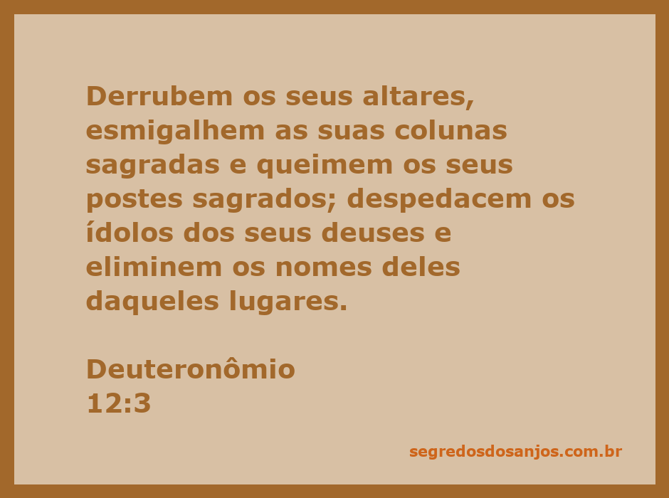 Imagem simbolizando a destruição de altares e ídolos conforme Deuteronômio 12:3.