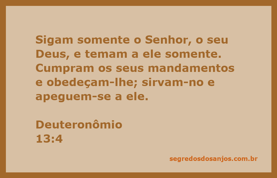 Imagem que ilustra Deuteronômio 13:4, que fala sobre seguir e temer somente a Deus.