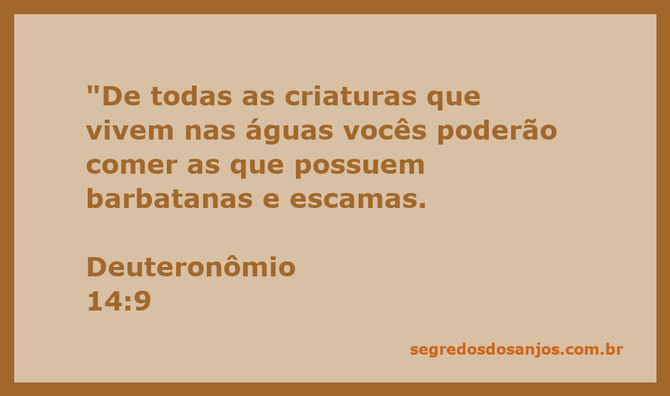 Imagem de diferentes peixes com barbatanas e escamas, representando a permissão bíblica para consumo de certas criaturas aquáticas.