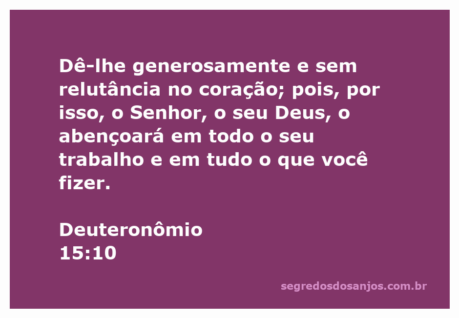Imagem representativa do versículo Deuteronômio 15:10 sobre generosidade e bênçãos divinas
