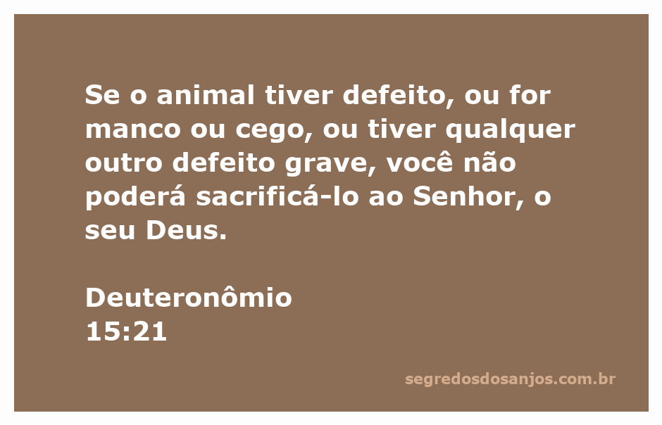 Ilustração de um animal defeituoso que não deve ser sacrificado segundo Deuteronômio 15:21.