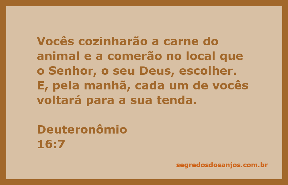 Ilustração da refeição ritual descrita em Deuteronômio 16:7, mostrando a carne sendo preparada para consumo em um local sagrado.
