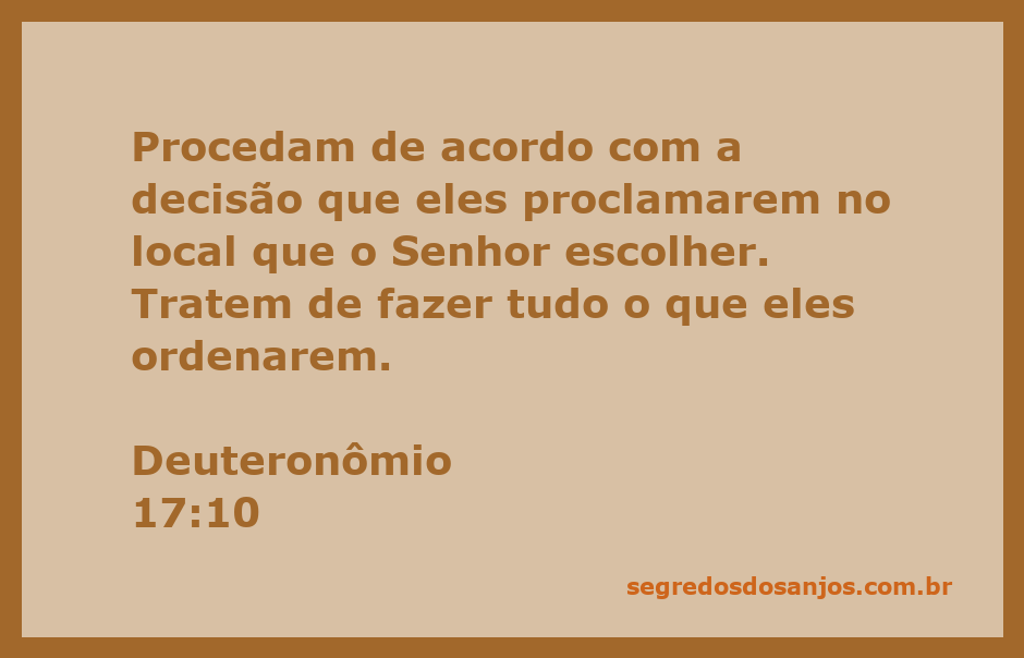 Imagem ilustrativa do versículo Deuteronômio 17:10, que fala sobre seguir as decisões de autoridades escolhidas pelo Senhor.