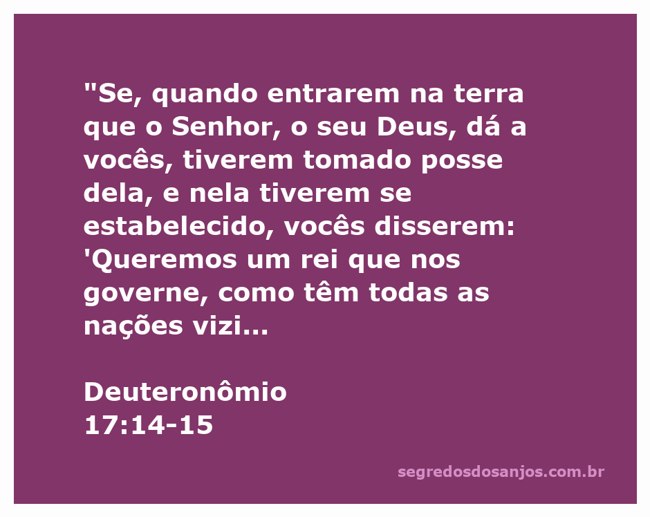 Imagem representativa da passagem Deuteronômio 17:14-15 sobre a escolha de um rei em Israel.