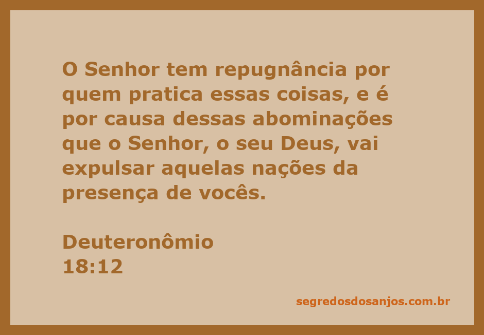 Imagem representando Deuteronômio 18:12, destacando a repugnância de Deus por práticas abomináveis.