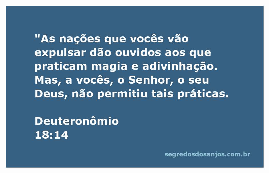Ilustração representando Deuteronômio 18:14, destacando a proibição de práticas de magia e adivinhação.