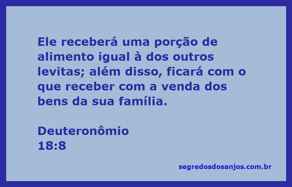 Representação da generosidade e igualdade entre os levitas conforme Deuteronômio 18:8