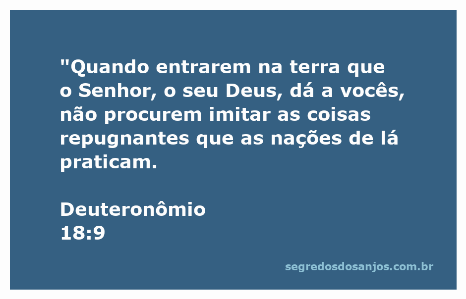 Imagem representativa da advertência em Deuteronômio 18:9 sobre não imitar práticas repugnantes das nações vizinhas.