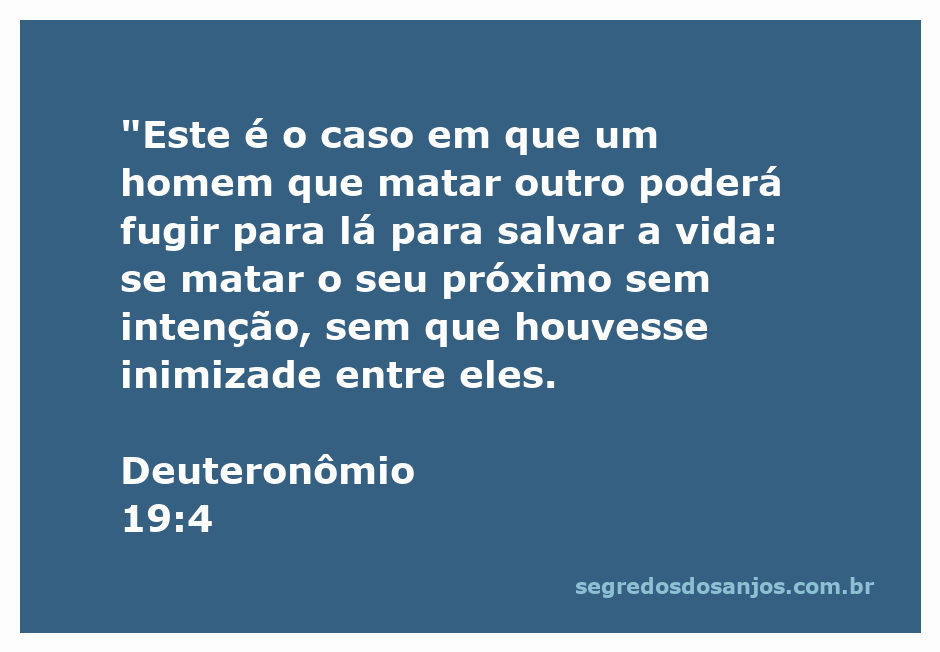 Ilustração representando a passagem Deuteronômio 19:4 sobre a proteção para quem cometeu homicídio involuntário.