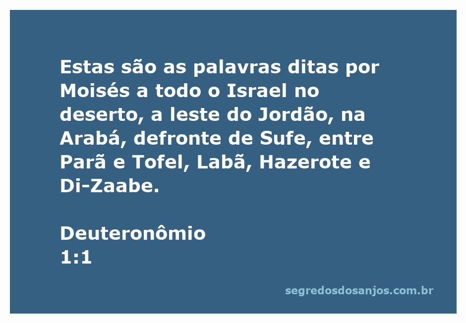 Moisés falando ao povo de Israel no deserto, conforme Deuteronômio 1:1.