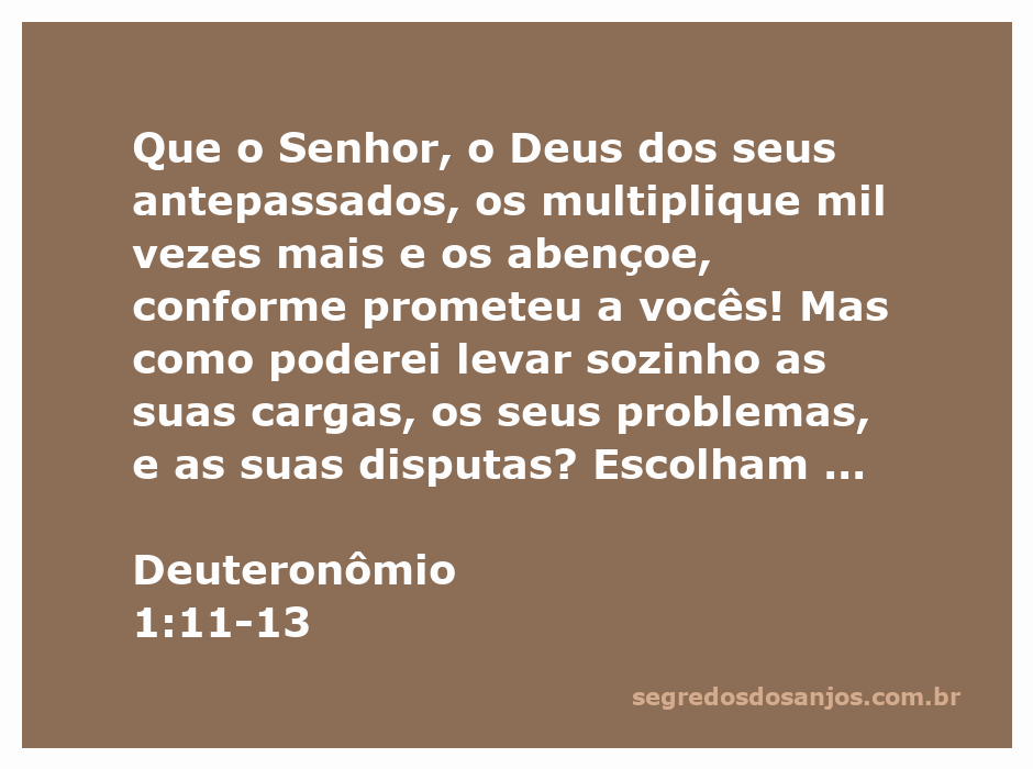 Ilustração da passagem Deuteronômio 1:11-13, representando a multiplicação e bênção do Senhor sobre o povo e a escolha de líderes sábios.