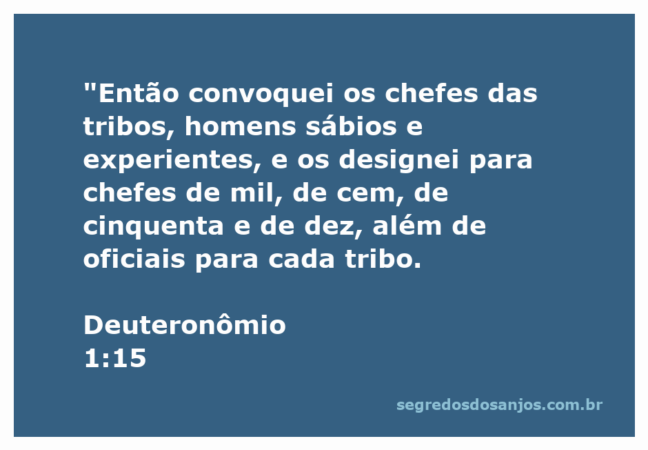 Ilustração de Moisés convocando líderes tribais em Deuteronômio 1:15