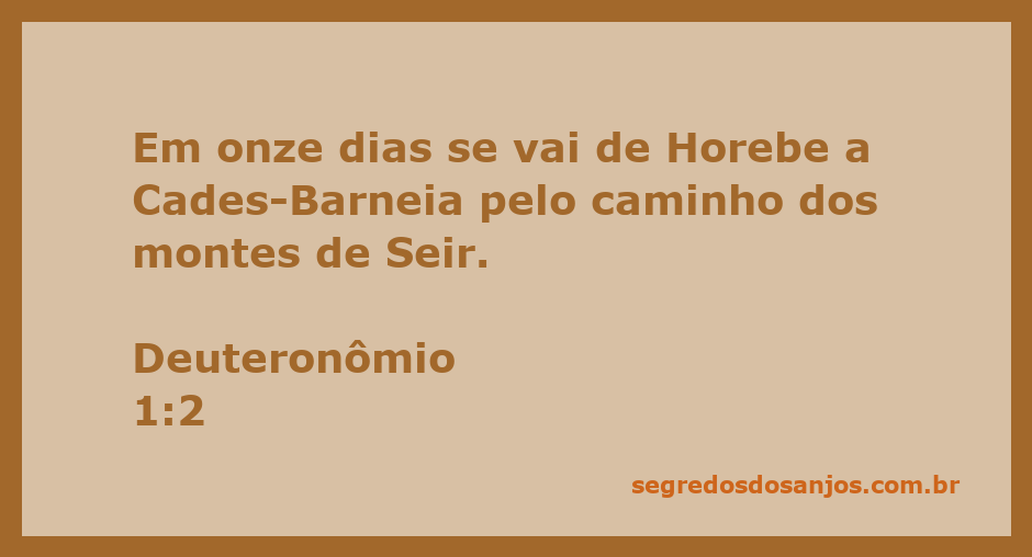 Mapa mostrando o caminho de Horebe a Cades-Barneia pelos montes de Seir, representando a jornada dos israelitas.