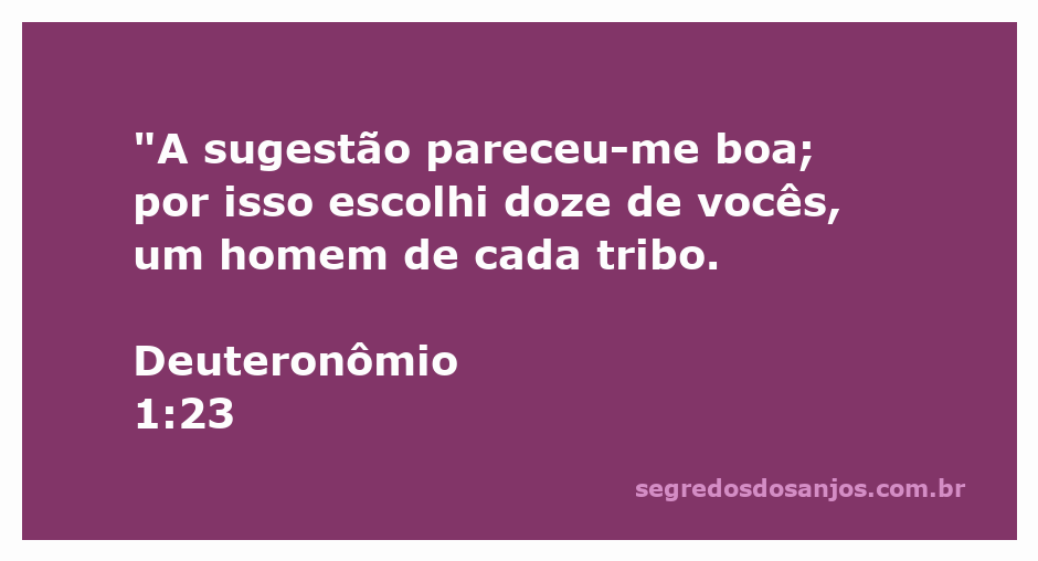 Ilustração de Moisés escolhendo doze líderes, um de cada tribo de Israel, conforme Deuteronômio 1:23.