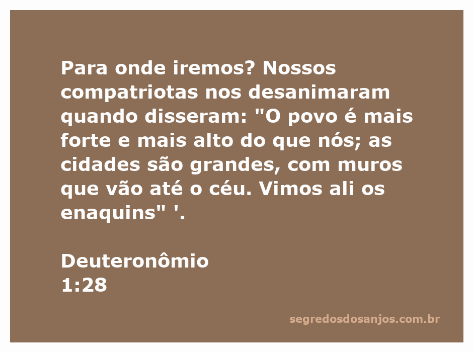 Imagem ilustrativa do versículo Deuteronômio 1:28, representando a desconfiança e o medo diante de grandes cidades e inimigos.