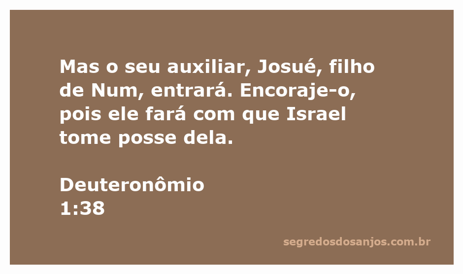 Josué, filho de Num, recebendo encorajamento para liderar Israel na conquista da terra prometida.