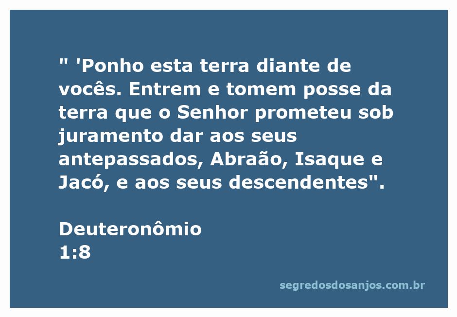 Imagem representativa da promessa de Deus sobre a terra para os israelitas conforme Deuteronômio 1:8.