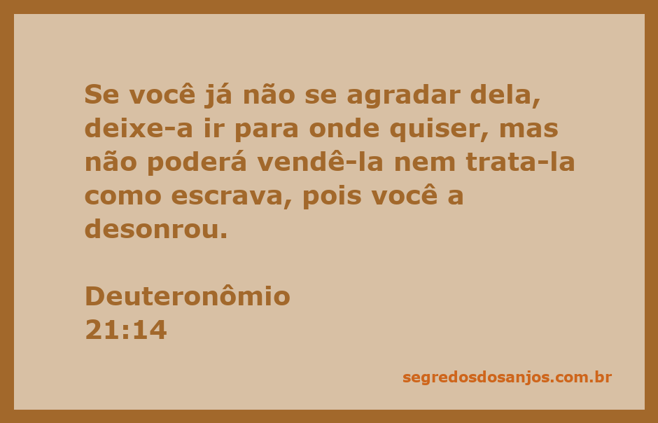 Ilustração da passagem bíblica Deuteronômio 21:14, destacando a dignidade e os direitos da mulher na sociedade.