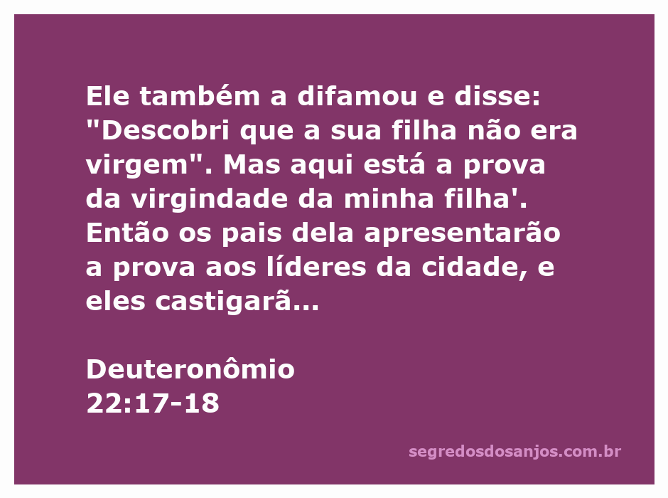 Ilustração de Deuteronômio 22:17-18 mostrando a cena em que um homem acusa a filha de um pai de não ser virgem, e os pais apresentam a prova aos líderes da cidade.