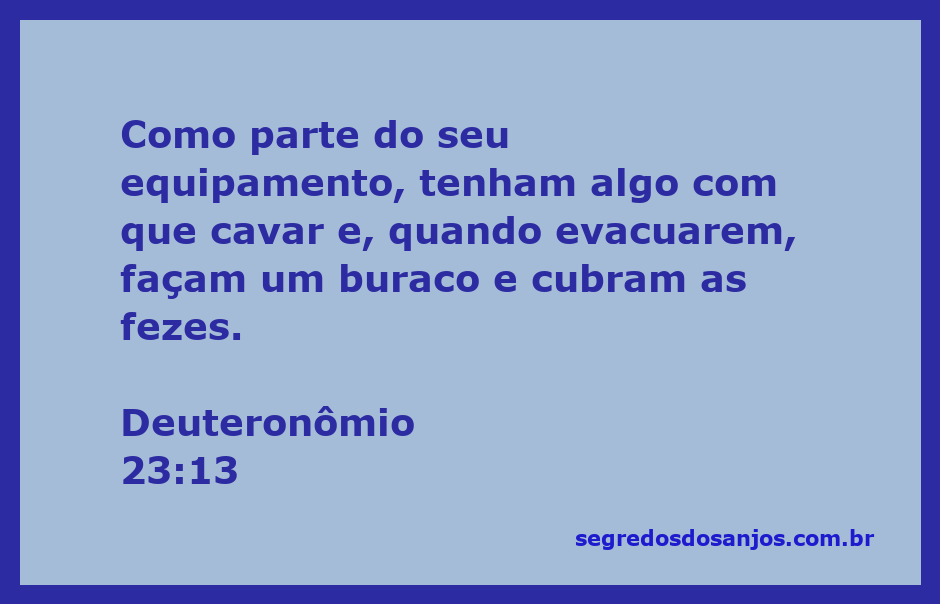 Ilustração de uma pá e um buraco no chão simbolizando a higiene e cuidados ao acampar, conforme Deuteronômio 23:13.