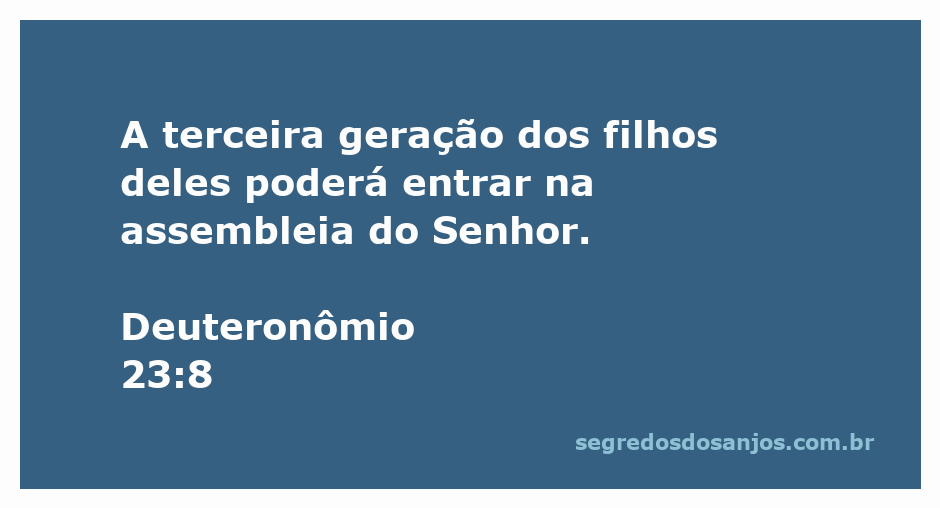 Imagem representativa da passagem Deuteronômio 23:8 que fala sobre a aceitação na assembleia do Senhor.