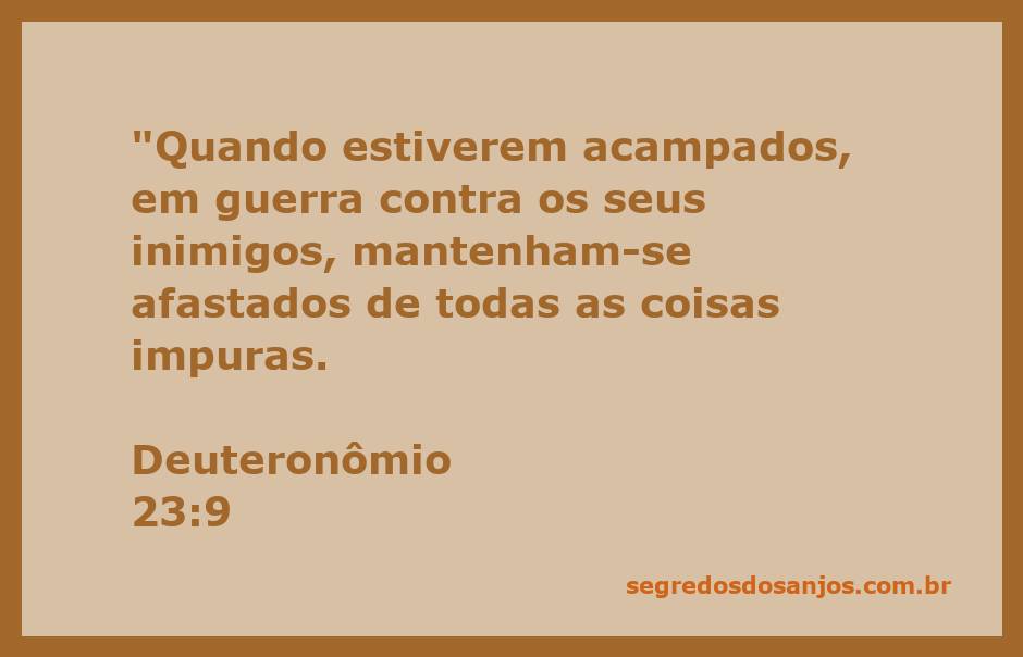 Soldados em campo de batalha mantendo-se afastados de impurezas conforme Deuteronômio 23:9.