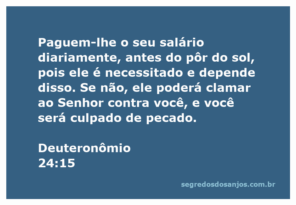 Ilustração de Deuteronômio 24:15 enfatizando a importância de pagar o salário diariamente.