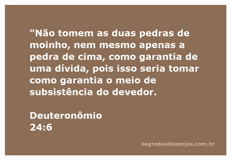 Imagem representativa da proibição de tomar como garantia as pedras de moinho, simbolizando o cuidado com o meio de subsistência do devedor.