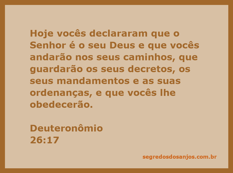 Imagem representativa do compromisso do povo com Deus conforme Deuteronômio 26:17.