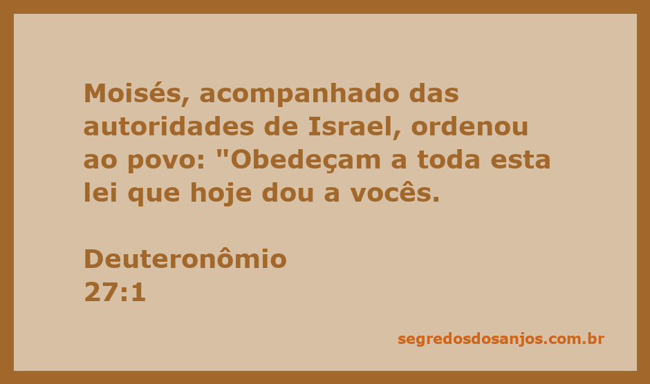 Moisés instruindo as autoridades de Israel sobre a obediência à lei divina.