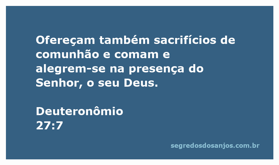 Imagem de uma celebração de comunhão, representando a alegria na presença de Deus, conforme Deuteronômio 27:7.