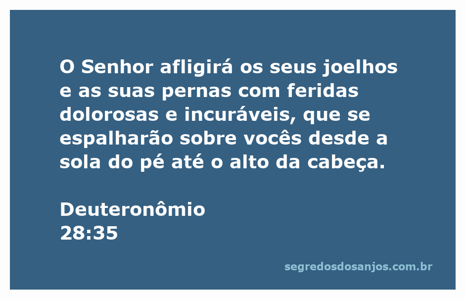 Imagem ilustrativa de Deuteronômio 28:35, mostrando uma pessoa com feridas visíveis nos joelhos e pernas, simbolizando aflição e dor.