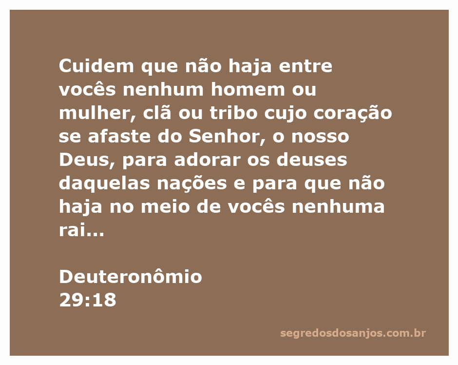 Imagem representativa do versículo Deuteronômio 29:18, alertando sobre a importância de permanecer fiel a Deus e evitar a idolatria.
