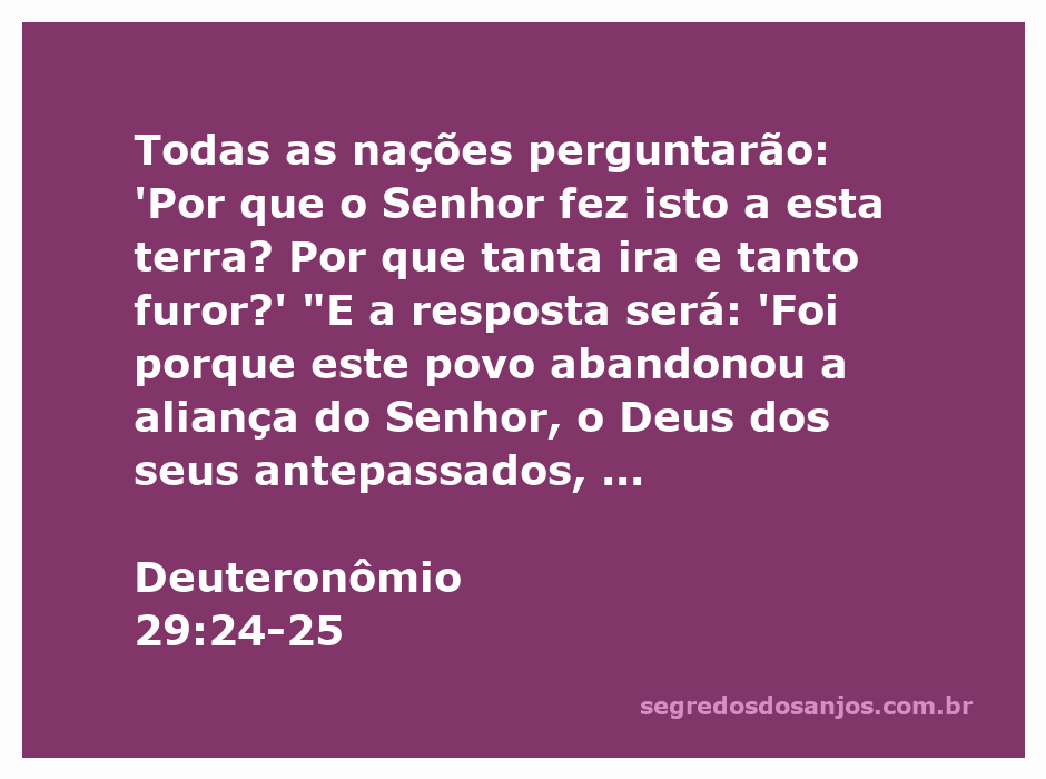 Imagem ilustrativa do versículo Deuteronômio 29:24-25, mostrando a terra e a reflexão sobre a aliança de Deus com Seu povo.