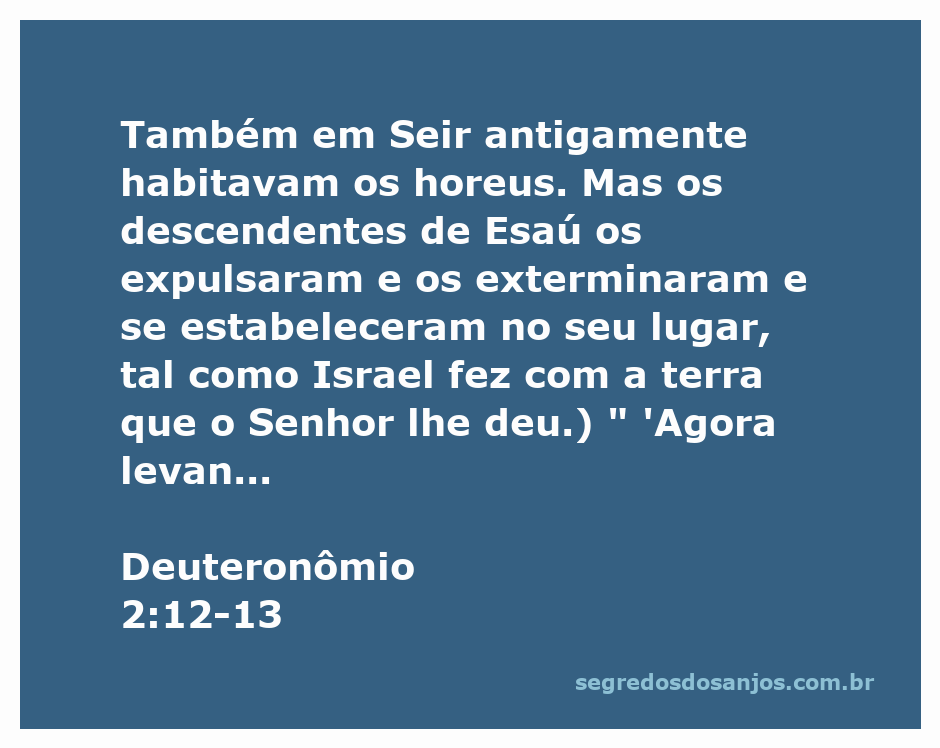 Imagem ilustrativa da passagem de Deuteronômio 2:12-13, mostrando os descendentes de Esaú expulsando os horeus em Seir.