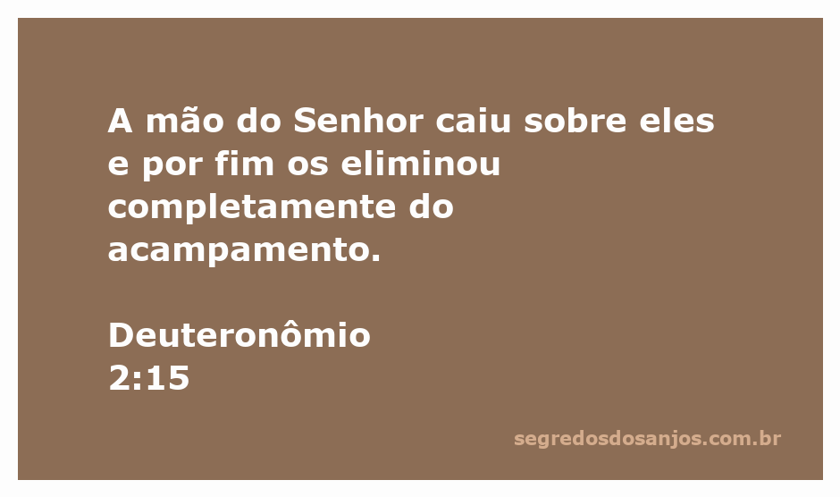 Ilustração da mão do Senhor simbolizando a eliminação dos inimigos em Deuteronômio 2:15.