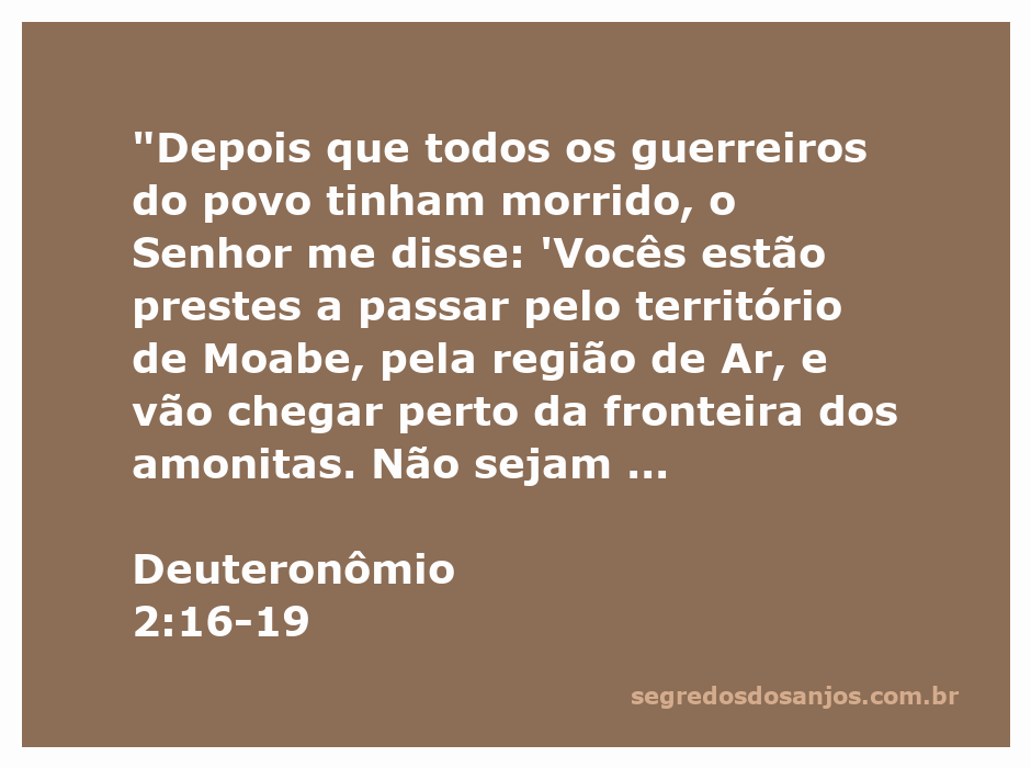 Ilustração representativa do versículo Deuteronômio 2:16-19, destacando a passagem do povo de Israel pelo território de Moabe e Amon.