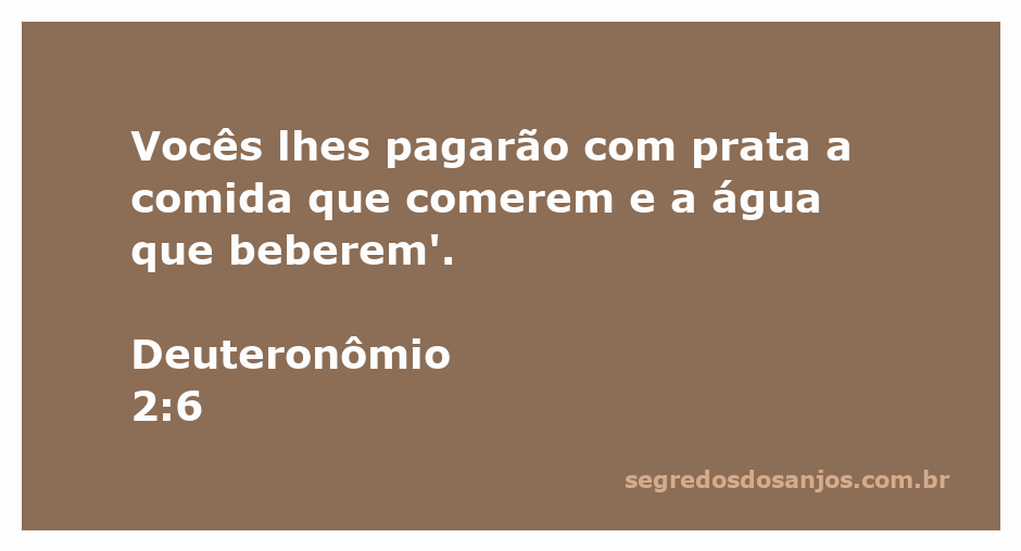 Imagem representativa do versículo Deuteronômio 2:6, que fala sobre pagar com prata pela comida e água consumidas.