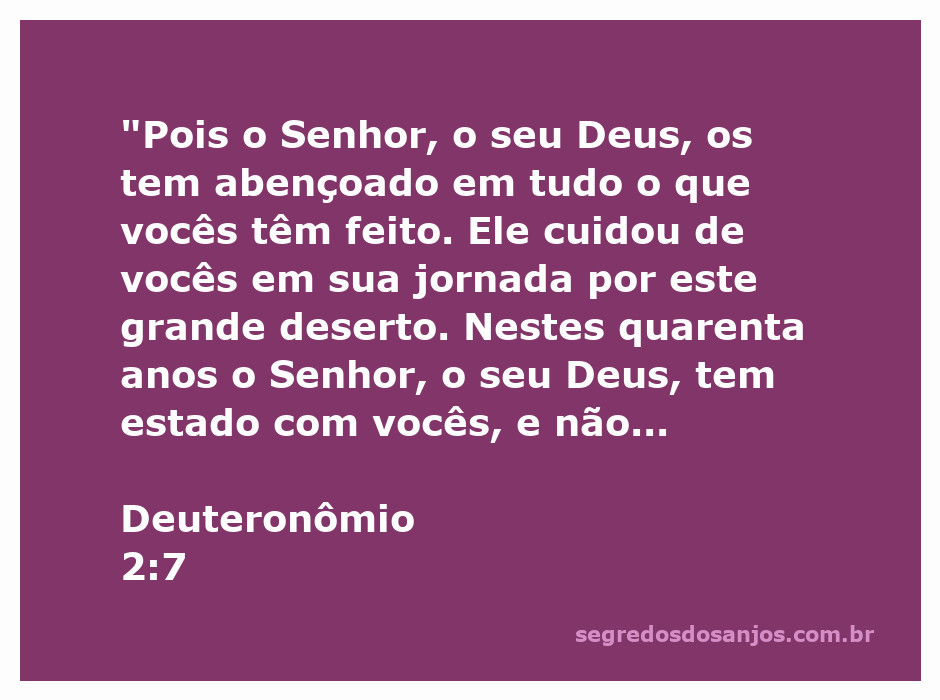 Imagem representativa de Deuteronômio 2:7, destacando a bênção de Deus durante a jornada pelo deserto.