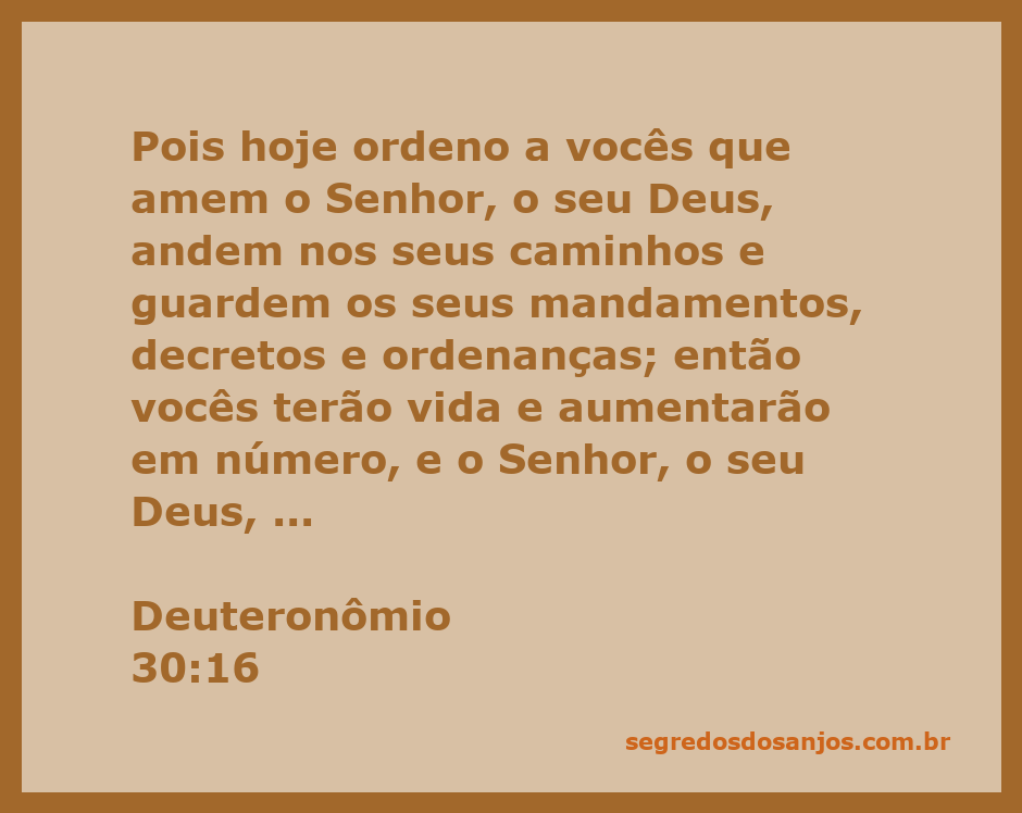 Imagem de uma paisagem natural com uma estrada simbolizando o caminho para Deus, acompanhada do versículo Deuteronômio 30:16.