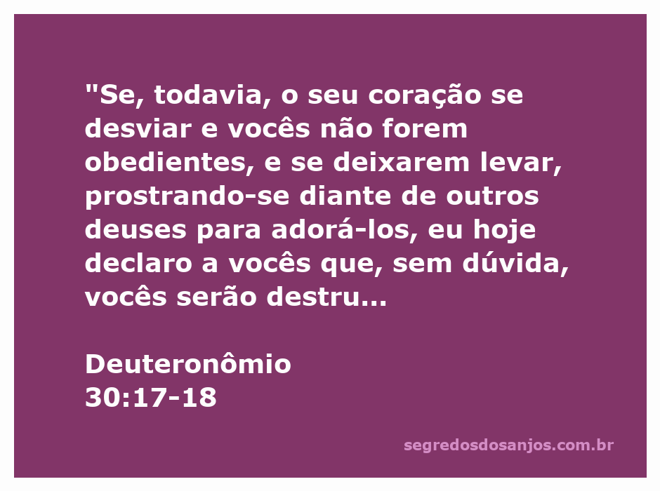 Ilustração de Deuteronômio 30:17-18, enfatizando a escolha entre a obediência a Deus e a adoração a outros deuses.
