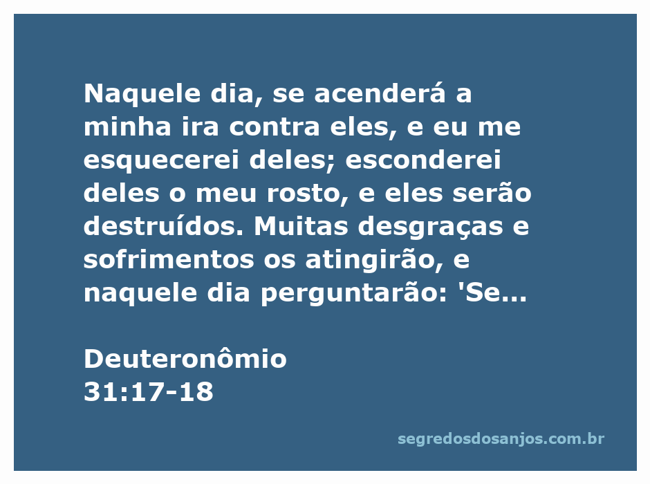 Ilustração de Deuteronômio 31:17-18, mostrando a ira de Deus e o afastamento de Seu povo devido à idolatria.