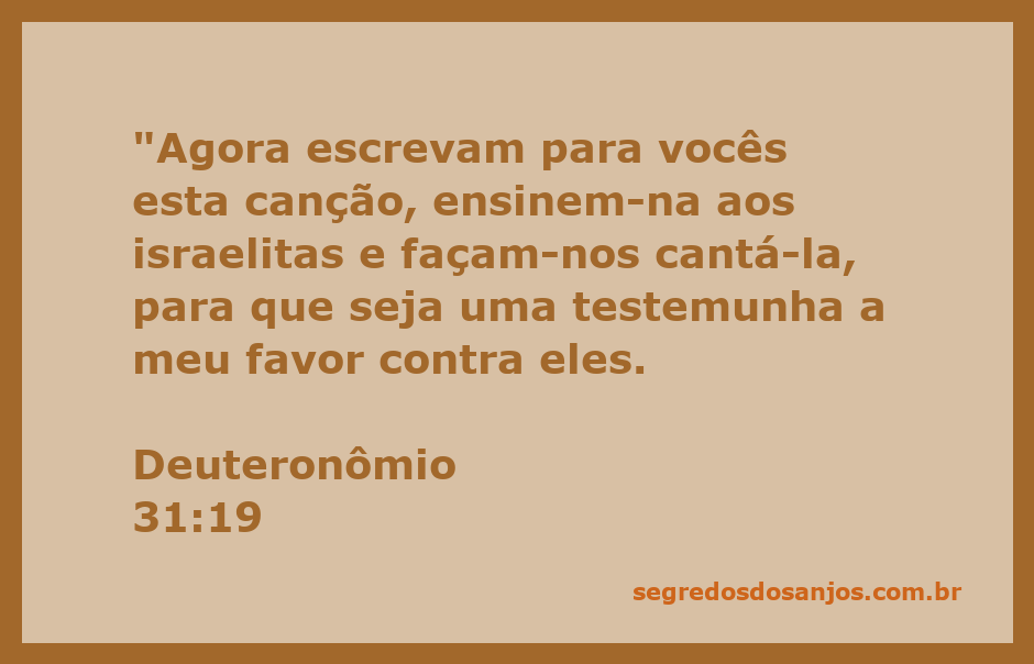 Imagem representativa da passagem Deuteronômio 31:19, onde Moisés orienta os israelitas a escreverem e ensinarem uma canção como testemunho.