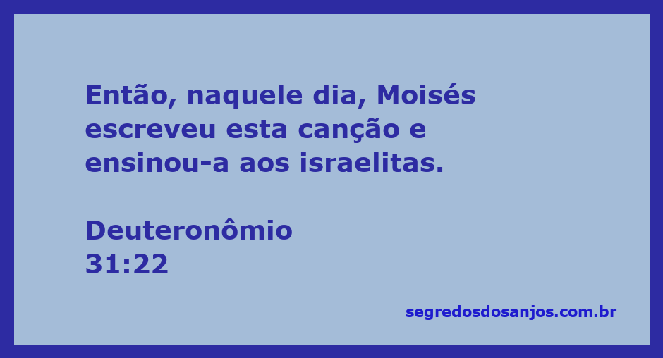 Moisés ensinando uma canção aos israelitas